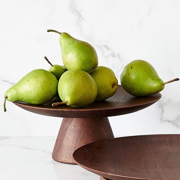 Pottery Barn Handcrafted Brown Mango Wood Chateau Wooden Decorative Cake Stand - Picture 3 of 16